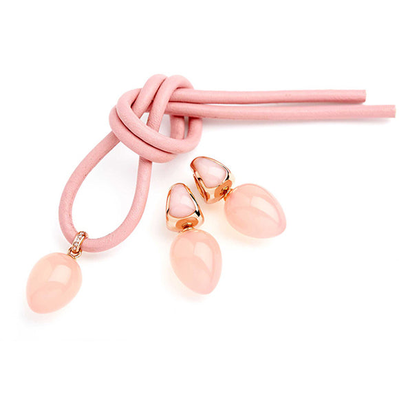 Pink Chalcedon Creolen