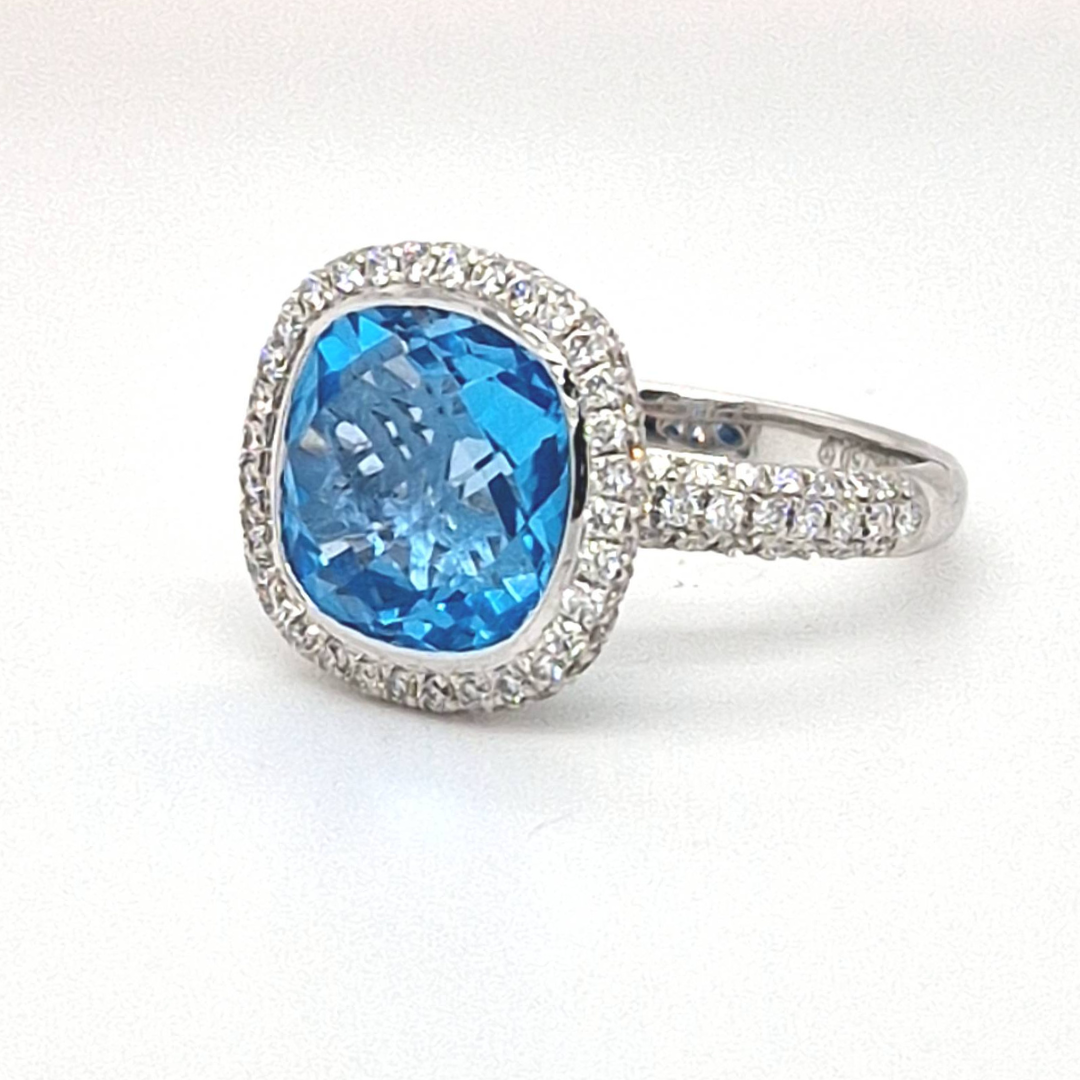 Ring blauer Edeltopas