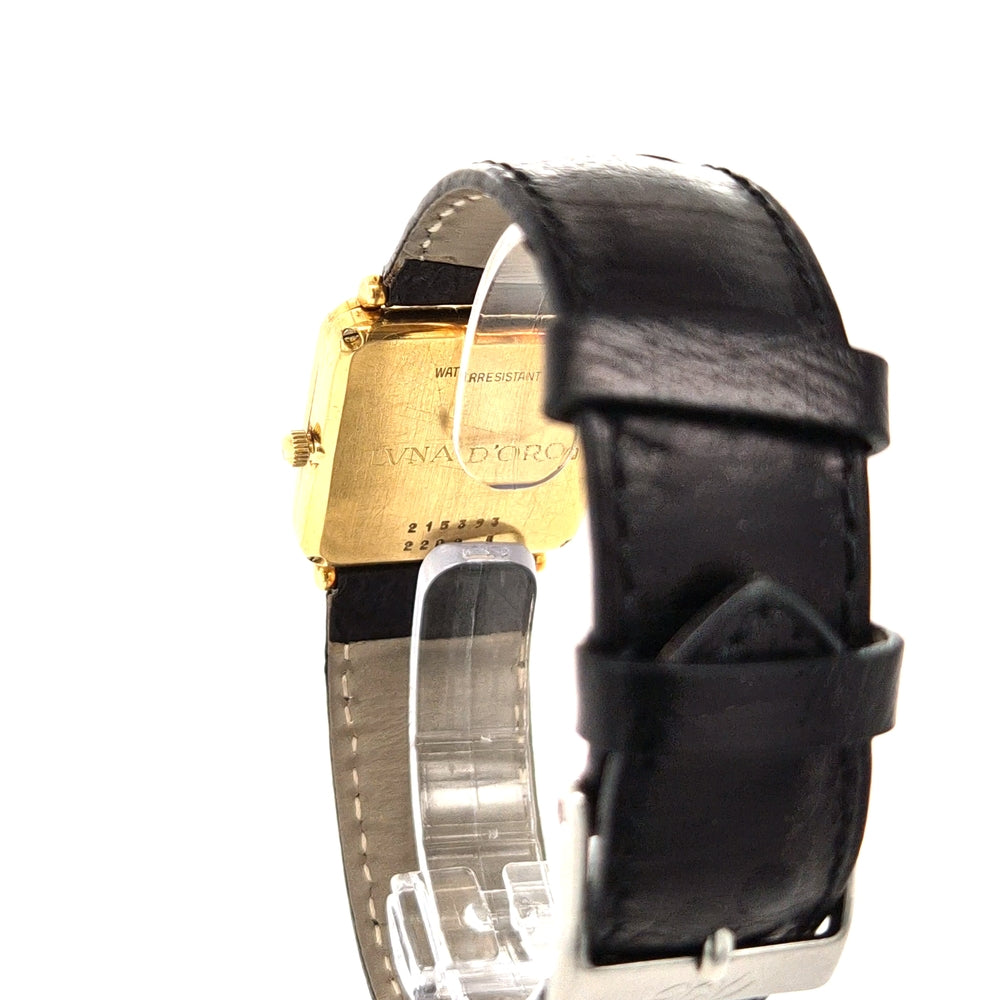 damenuhr-chopard-gebraucht-schraeg-stehend-von-unten-mondphase-lederband-weißes-Zifferblatt