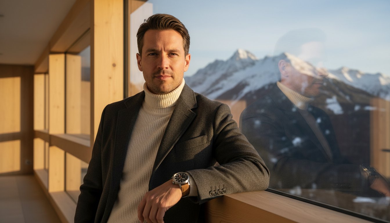 Man-am-balkon-mit-hamilton-uhr-am-arm