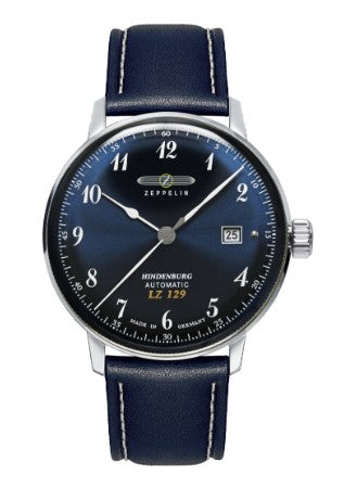 uhr zeppelin, automatik, leuchtzeiger, leuchtindexe,  metallicblaues zbl, juwelier-risch