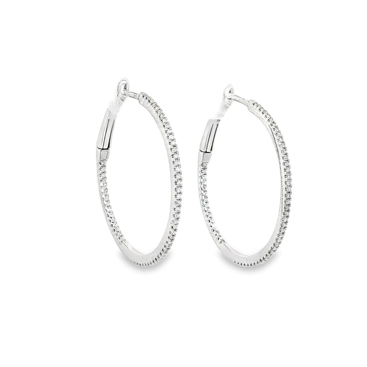 Creolen GG 2,5cm pavé ausgefasst