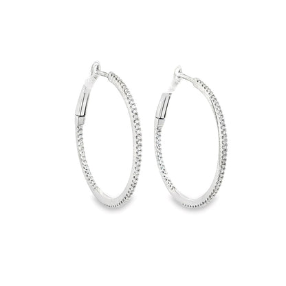 Creolen GG 2,5cm pavé ausgefasst