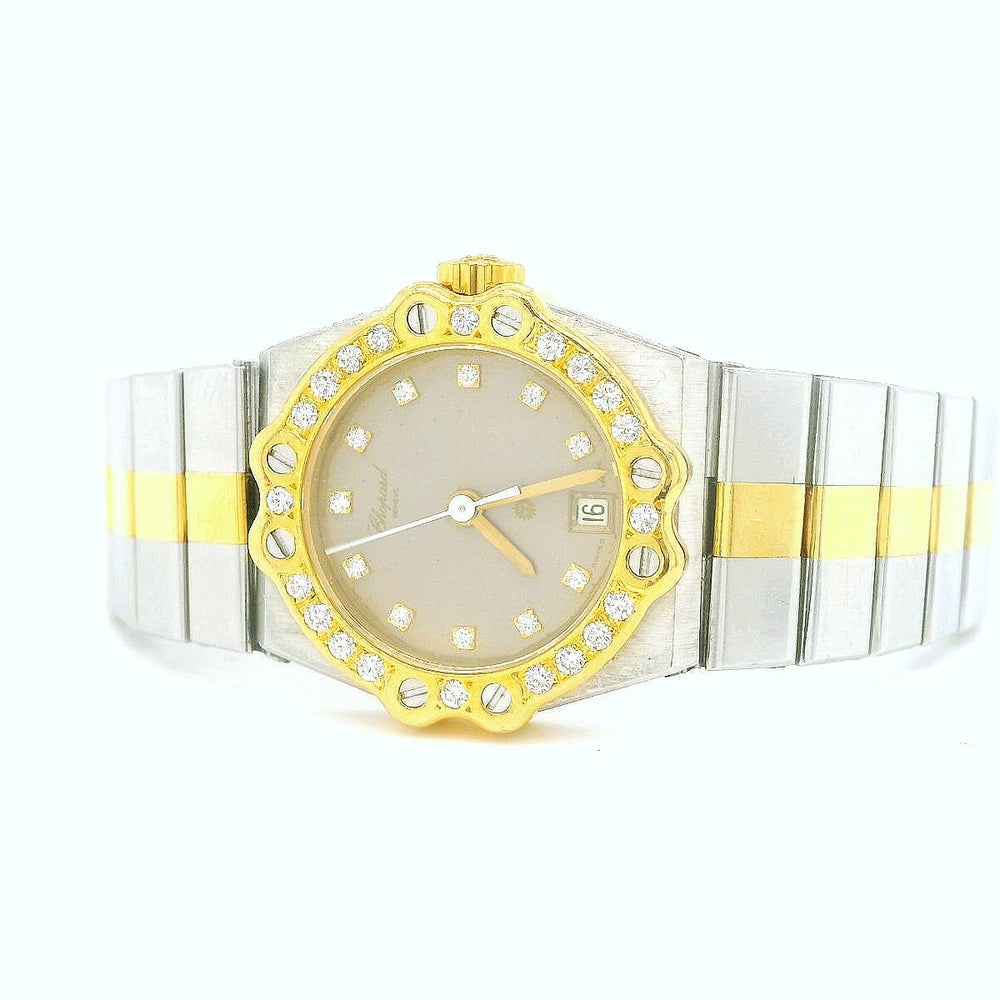 chopard-damenuhr-brillanten-frontal-liegend-quarz-Gold-juwelier-risch