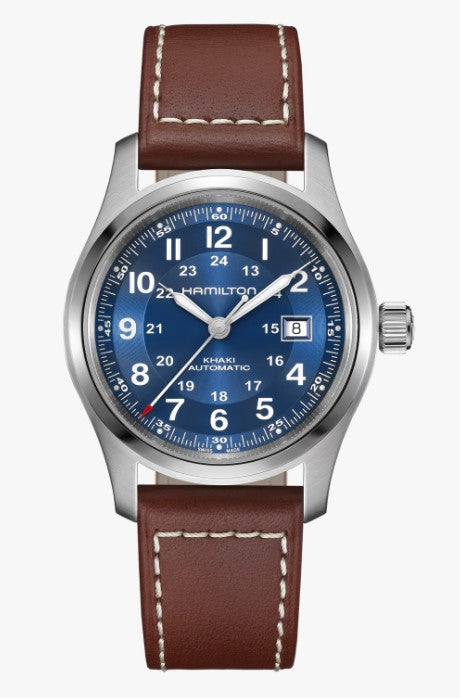 automatik uhr-10bar wasserdicht-blaues zifferblatt-datum-gangreserve 80 Std.-juwelier risch