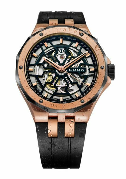 delfin-mecano-edox-rosegoldfarben-wassertropfen-auf-uhr-juwelier-risch
